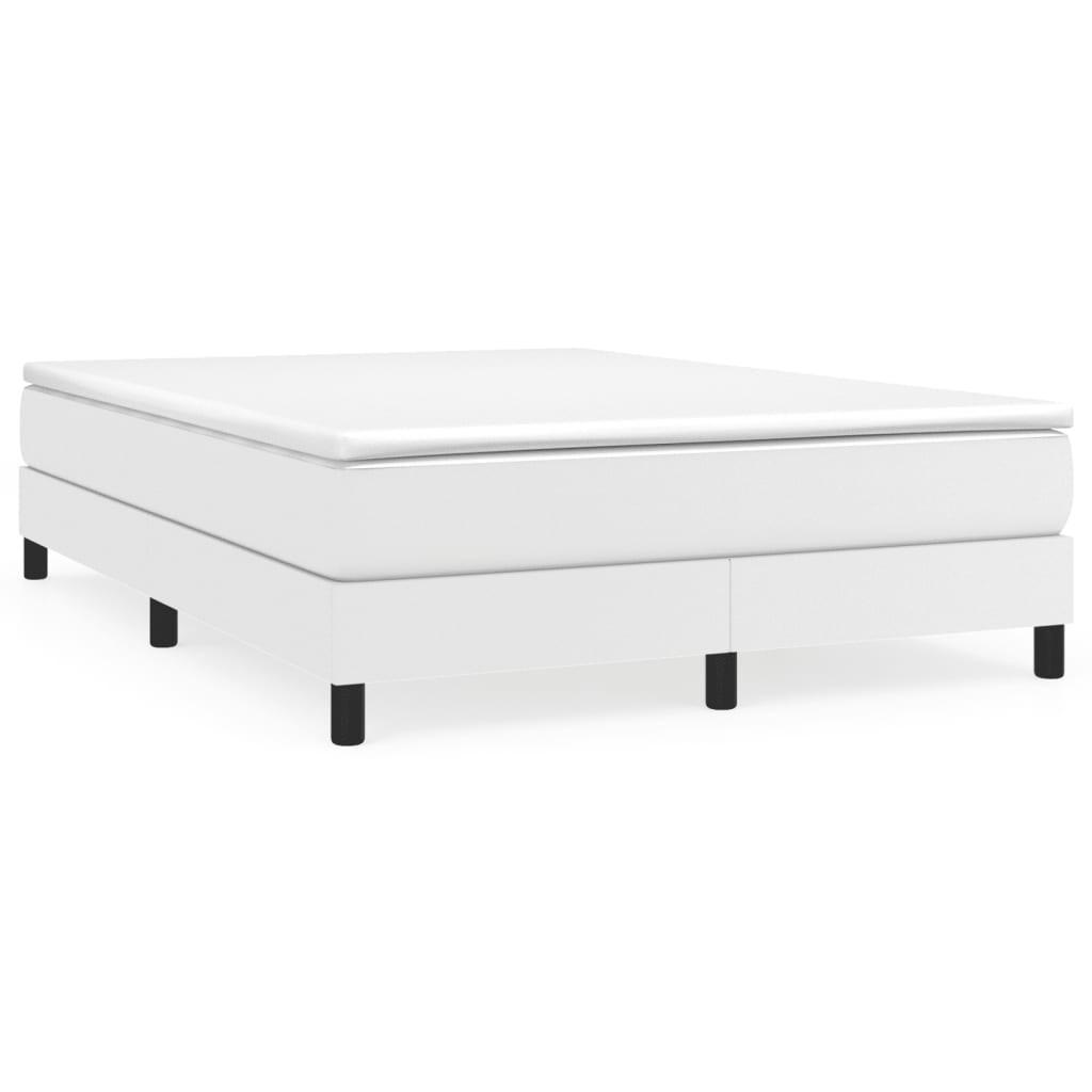 BETTGESTELL Weiss 140/200 Cm Kunstleder - Weiß, Holzwerkstoff (140/200cm) - vidaXL