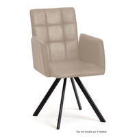 ARMLEHNSTUHL (4er-Set) Dayle 52x91x60 Schwarz/Natur - Schwarz/Naturfarben, Kunststoff (60/91/52cm) - 58aufmkessel