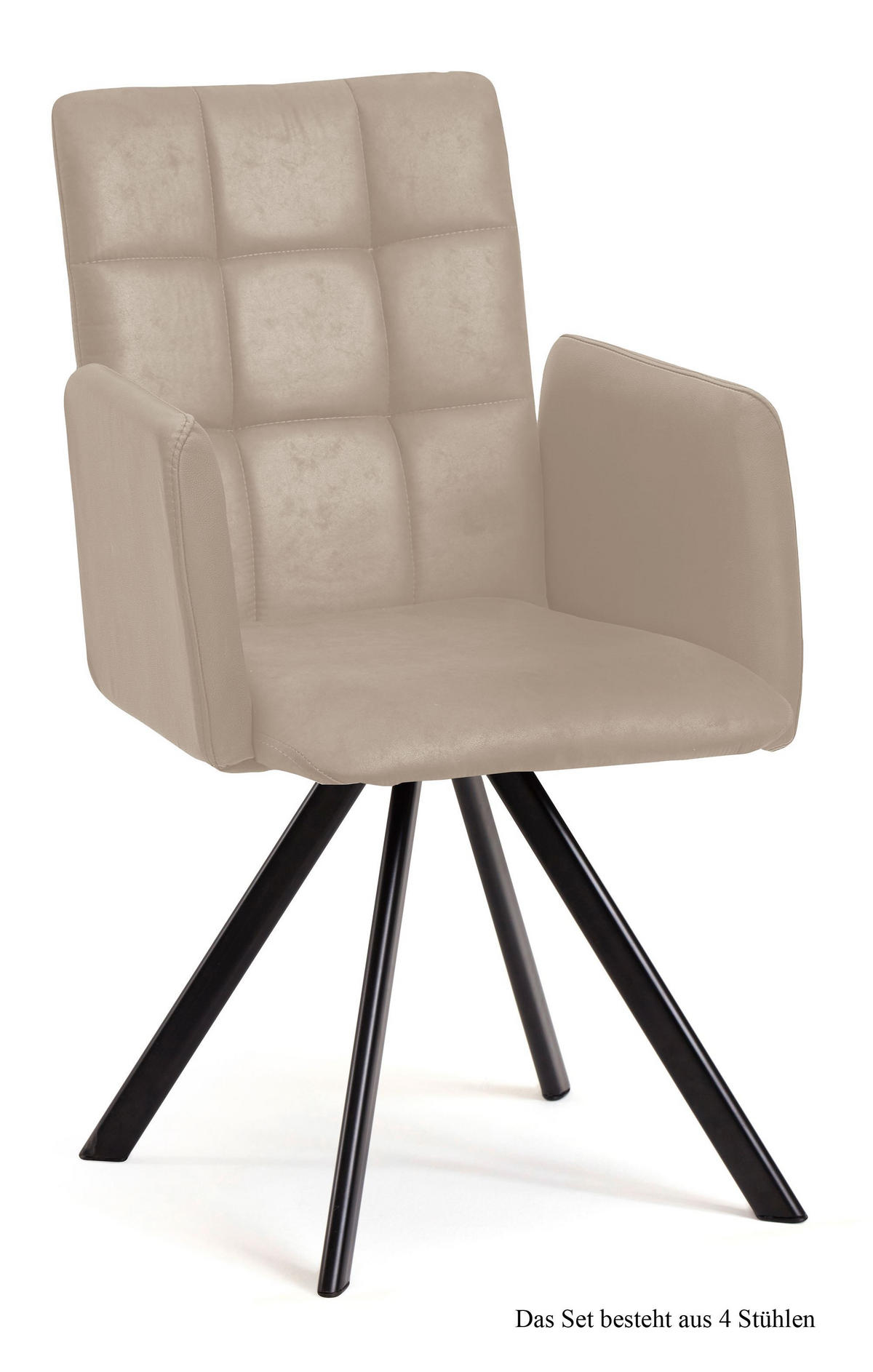 ARMLEHNSTUHL (4er-Set) Dayle 52x91x60 Schwarz/Natur - Schwarz/Naturfarben, Kunststoff (60/91/52cm) - 58aufmkessel