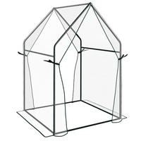 FOLIENGEWÄCHSHAUS, Transparent, Stahl, Kunststoff - Transparent, Metall (90/145/90cm) - Outsunny