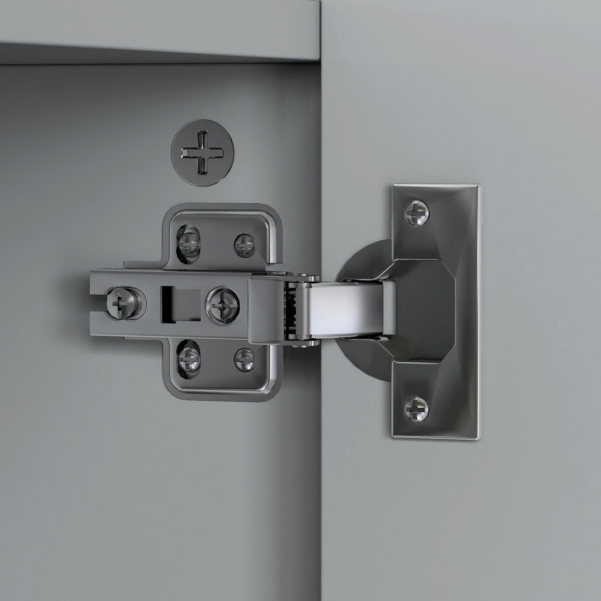 SPIEGELSCHRANK DE-15218 mit 3 Spiegeltüren und verstellbaren Böden Grau - Grau, Holzwerkstoff (90/60/15cm) - ComfortXL