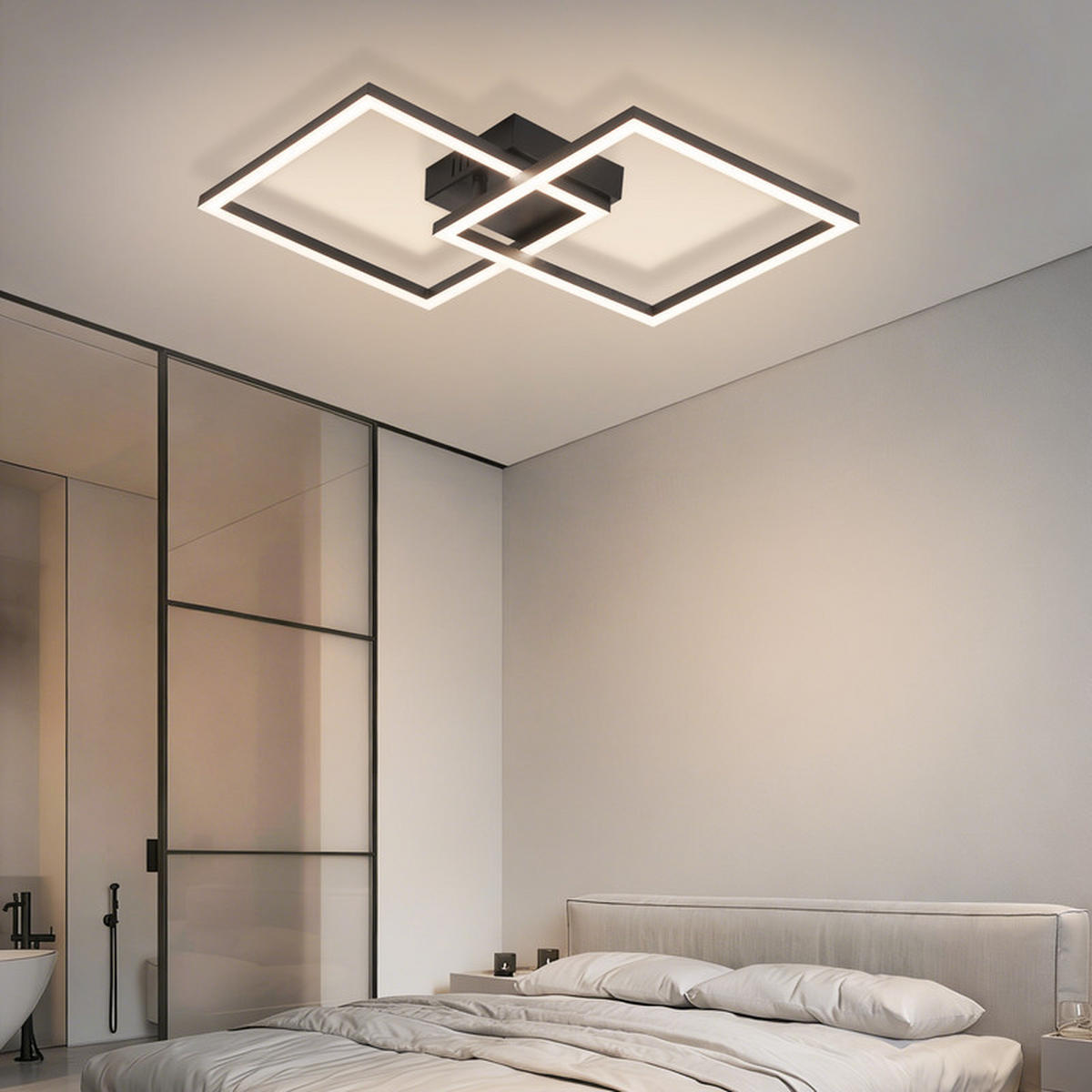 LED závěsné světlo Chloris III 40/40/7 cm - černá, plast (40/40/7cm) - Nettlife