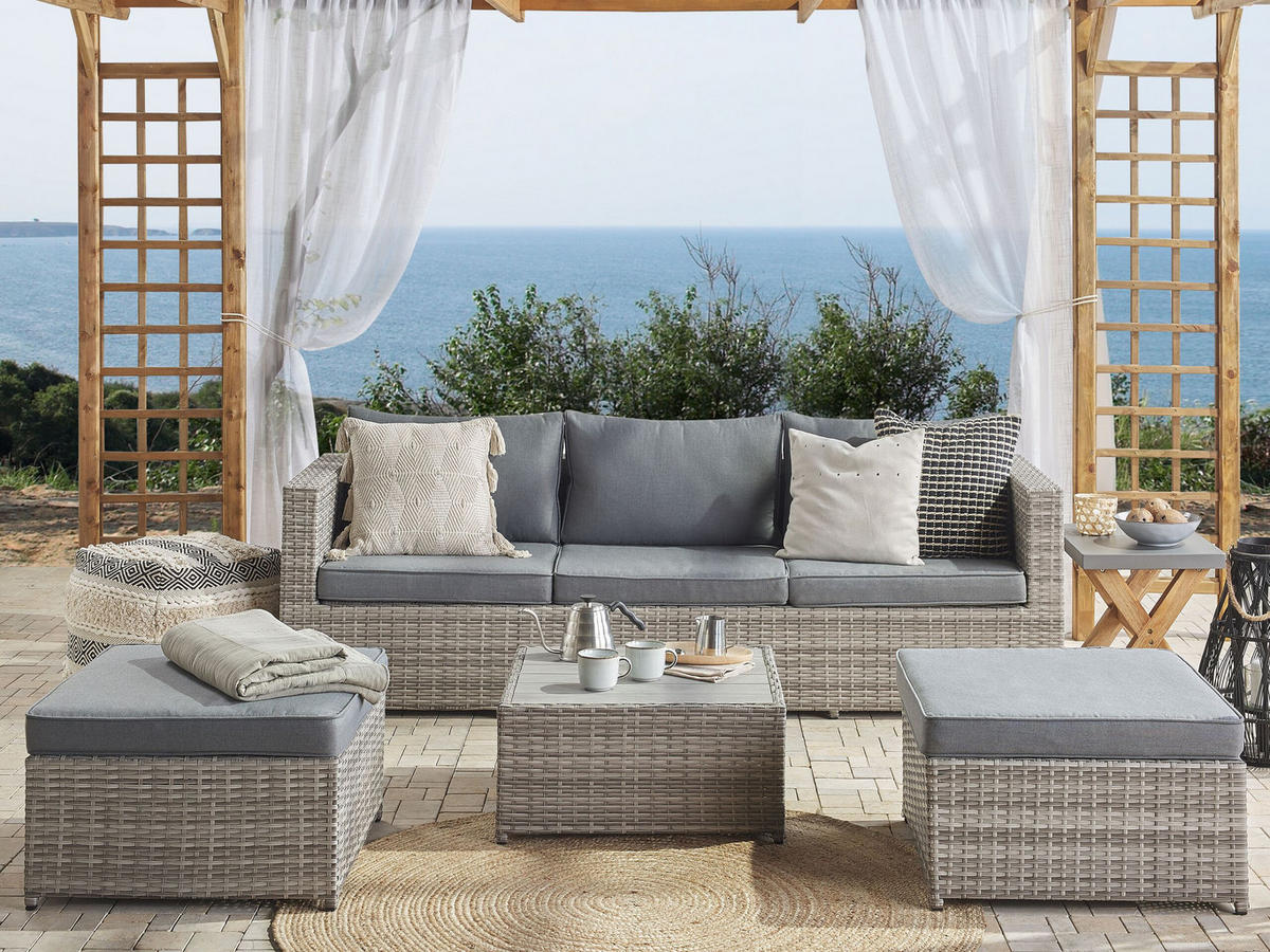 LOUNGE SET 5-Sitzer grau linksseitig modular Sabbia - Grau, Kunststoff - Beliani