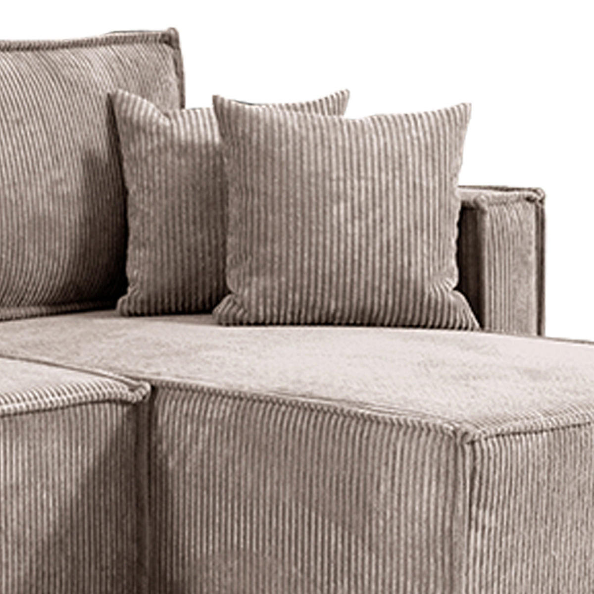 ECKSOFA Ezekiel 3 Sitzplätze Taupe - Taupe, Holz (236/145cm) - Petits-meubles