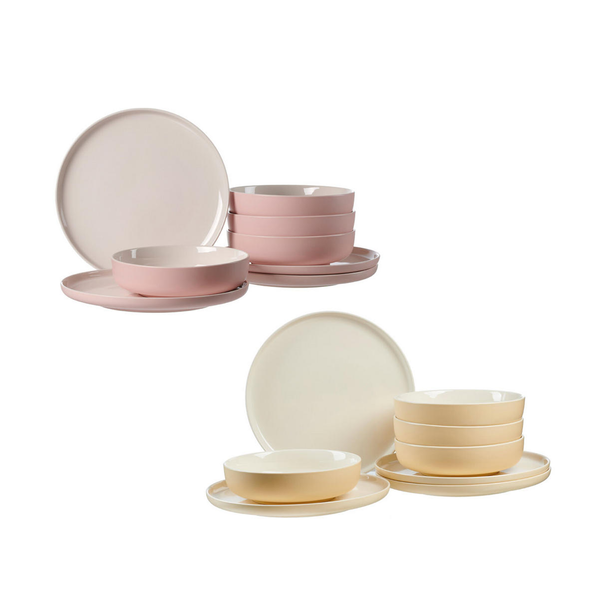TAFELSERVICE Jasper rosa-vanille 16er Set - Gelb/Rosa, Keramik (1/1/1cm) - Ritzenhoff Breker