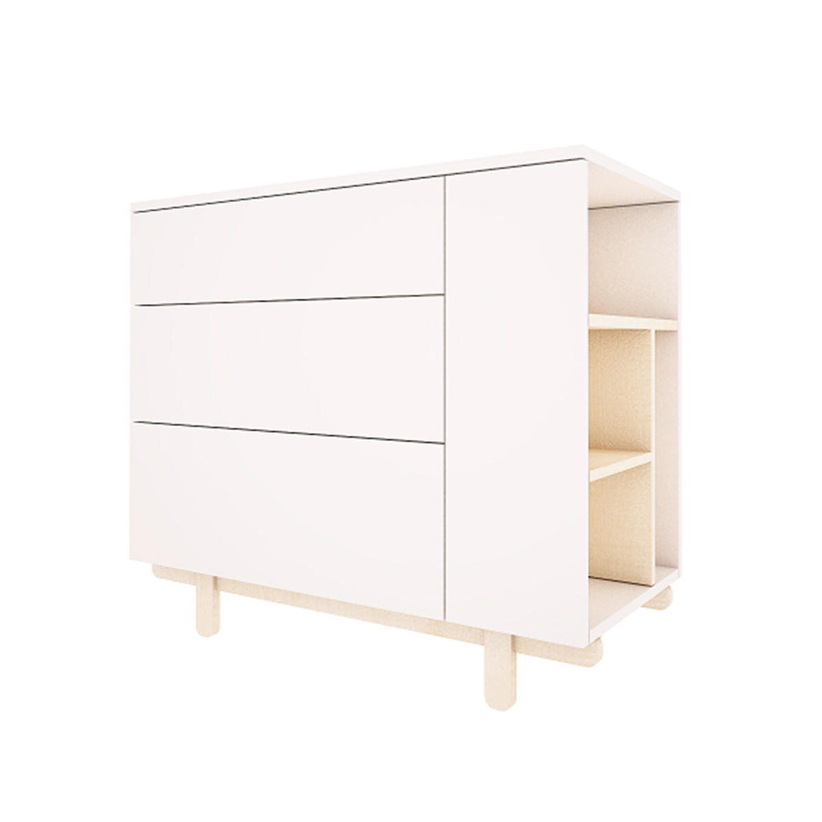 DĚTSKÁ KOMODA Romy Bílá - bílá, kompozitní dřevo (115/92/53cm) - Petits-meubles