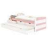 FUNKTIONSBETT JESSY 90X190 CM - Weiß/Rosa, Holz (98/63/194cm) - IDIMEX