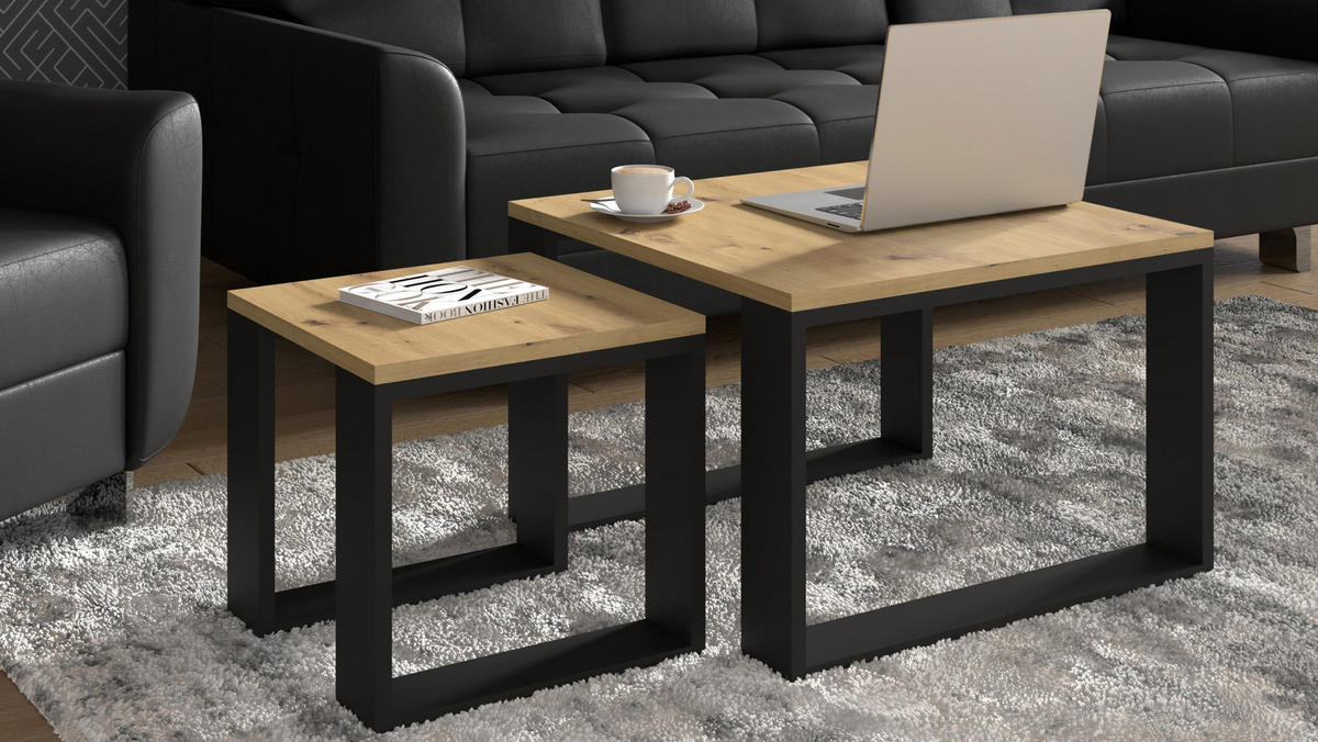 COUCHTISCH Artisan, Schwarz 60/40/60 - Schwarz, Holzwerkstoff (60/60/40cm) - RAUMHIRSCH FURNITURE