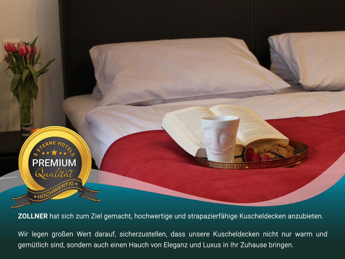 KUSCHELDECKE, 150x200 cm, 60% Baumwolle, 40% Polyacryl, Rot - Rot, Naturmaterialien (150/200cm) - Zollner
