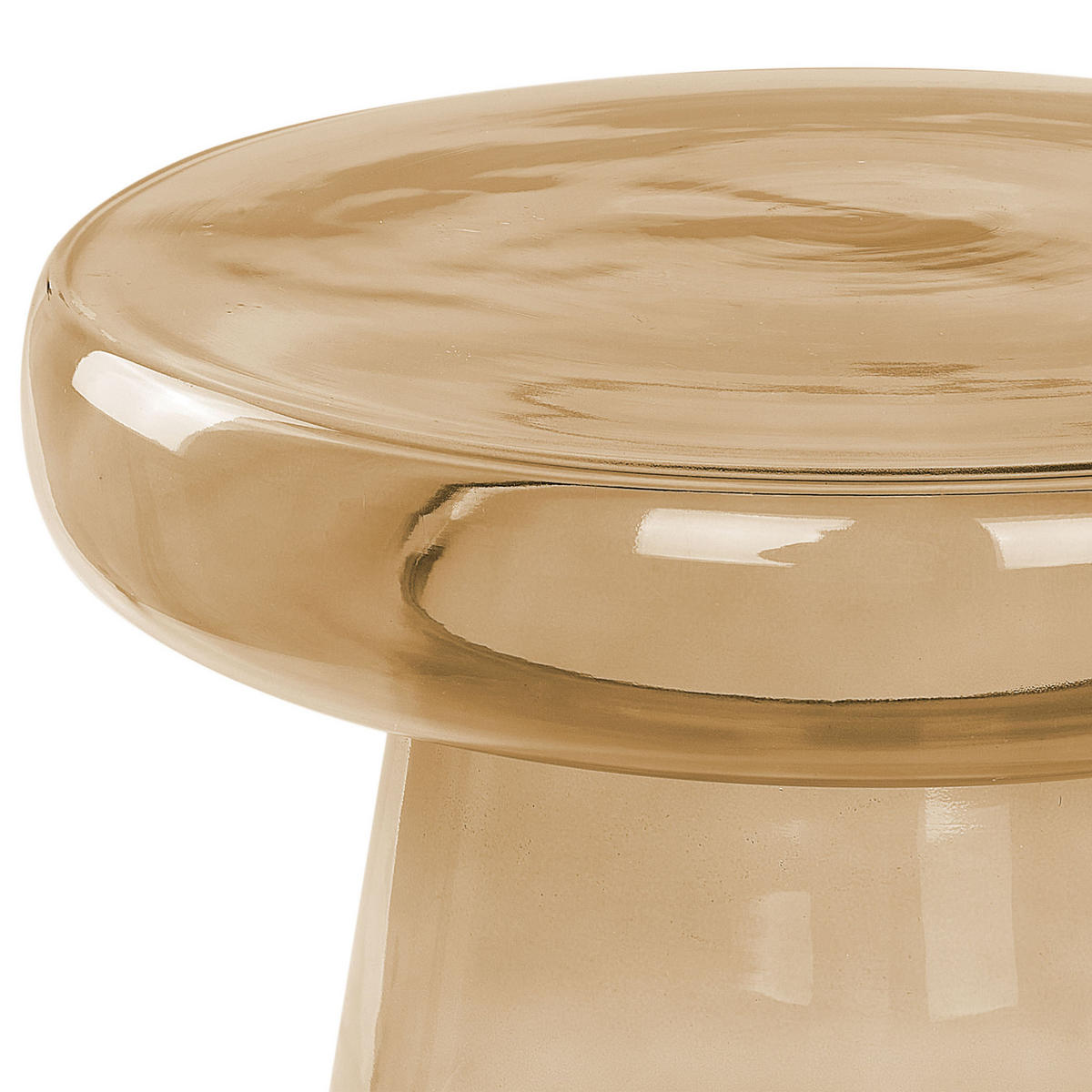 BEISTELLTISCH 2er-Set Rauchglas goldbraun rund Laguna/Caldera - Braun, Glas (37/37/43cm) - Beliani