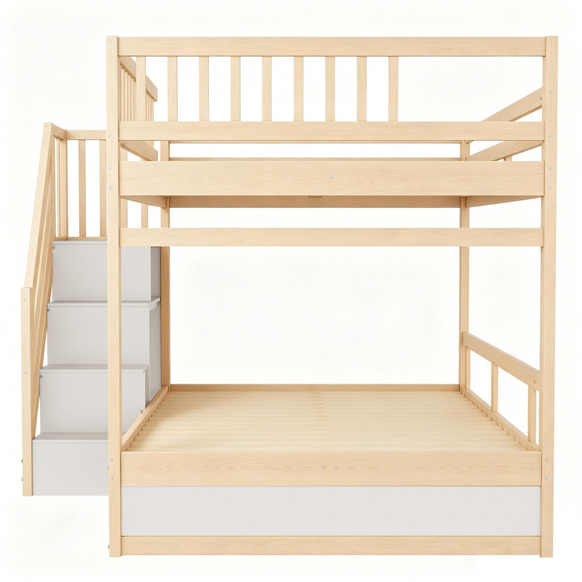 ETAGENBETT mit Stauraum 140x200 cm Massivholz Wood - Birnbaumfarben, Holz (140/200cm) - Meubliv
