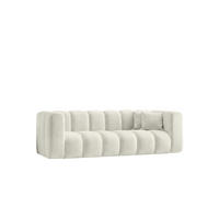 SOFA 3-Sitzer Modulares, Velvet-Stoff Riviera, Ecru, GRAND - Creme, Holz (230/70/89cm) - Kaiser Möbel