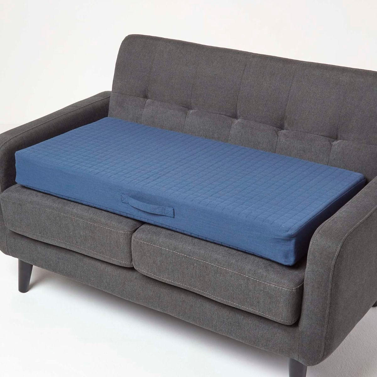 SITZKISSEN-BEZUG für Sofa-Auflage 100/50/10 cm, Baumwolle - Dunkelblau, Textil (100/50/10cm) - Homescapes