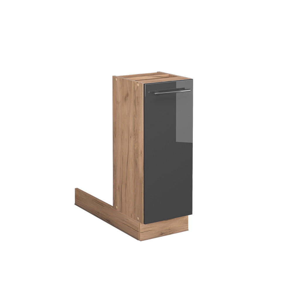 KÜCHENINSEL Fame-Line Anthrazit Hochglanz 30 cm ohne AP - Anthrazit/Eiche Wotan, Holzwerkstoff (30/82/70cm) - Vicco
