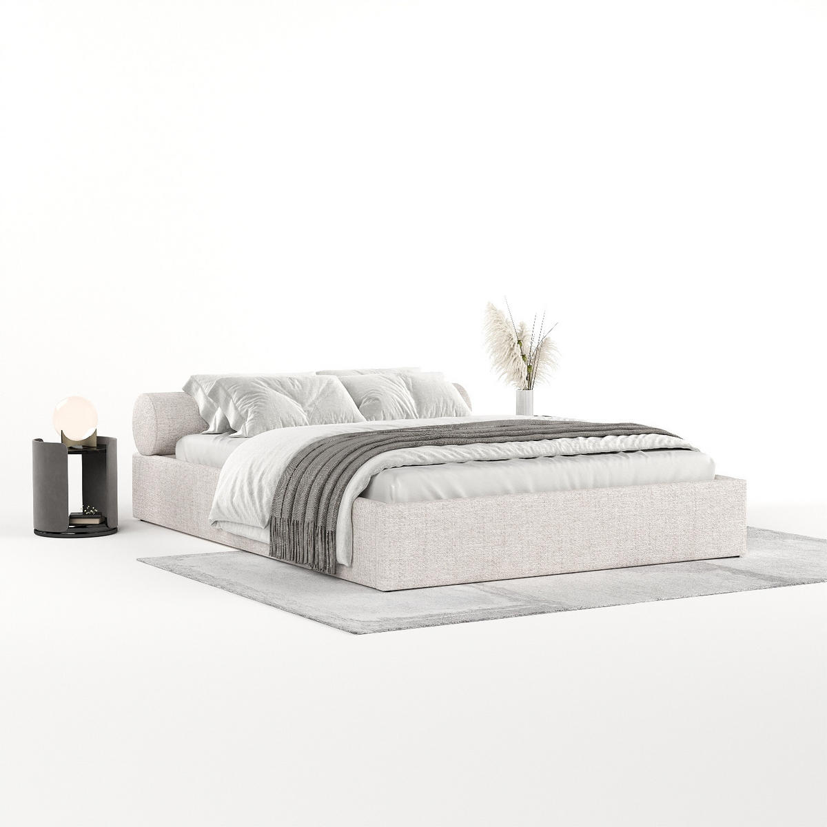 POLSTERBETT Solvo mit Stauraum 140/200 cm Hellbeige im Neve Stoff - Beige/Schwarz, Holz/Holzwerkstoff (140/200cm) - AltaBeds