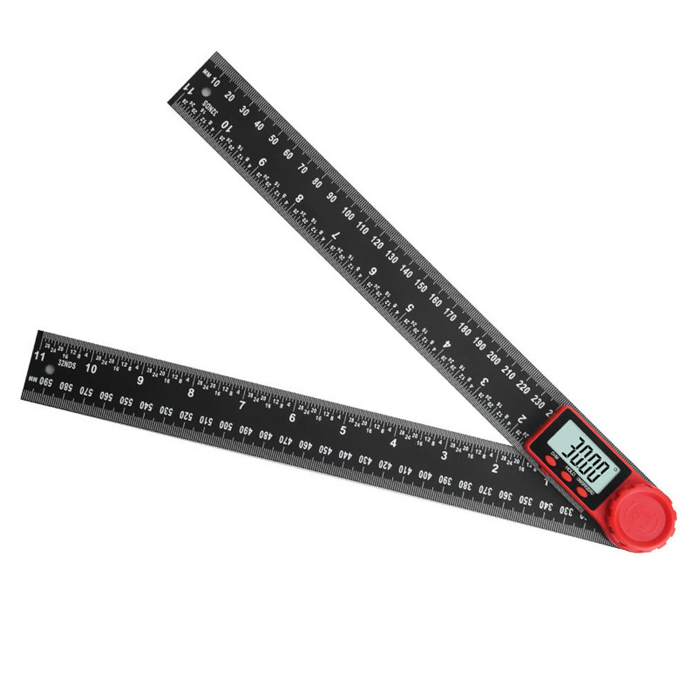 MESSLINEAL - Schwarz - mit großem LCD-Bildschirm (300 mm) - Schwarz, Kunststoff (30/1/1cm) - DCA