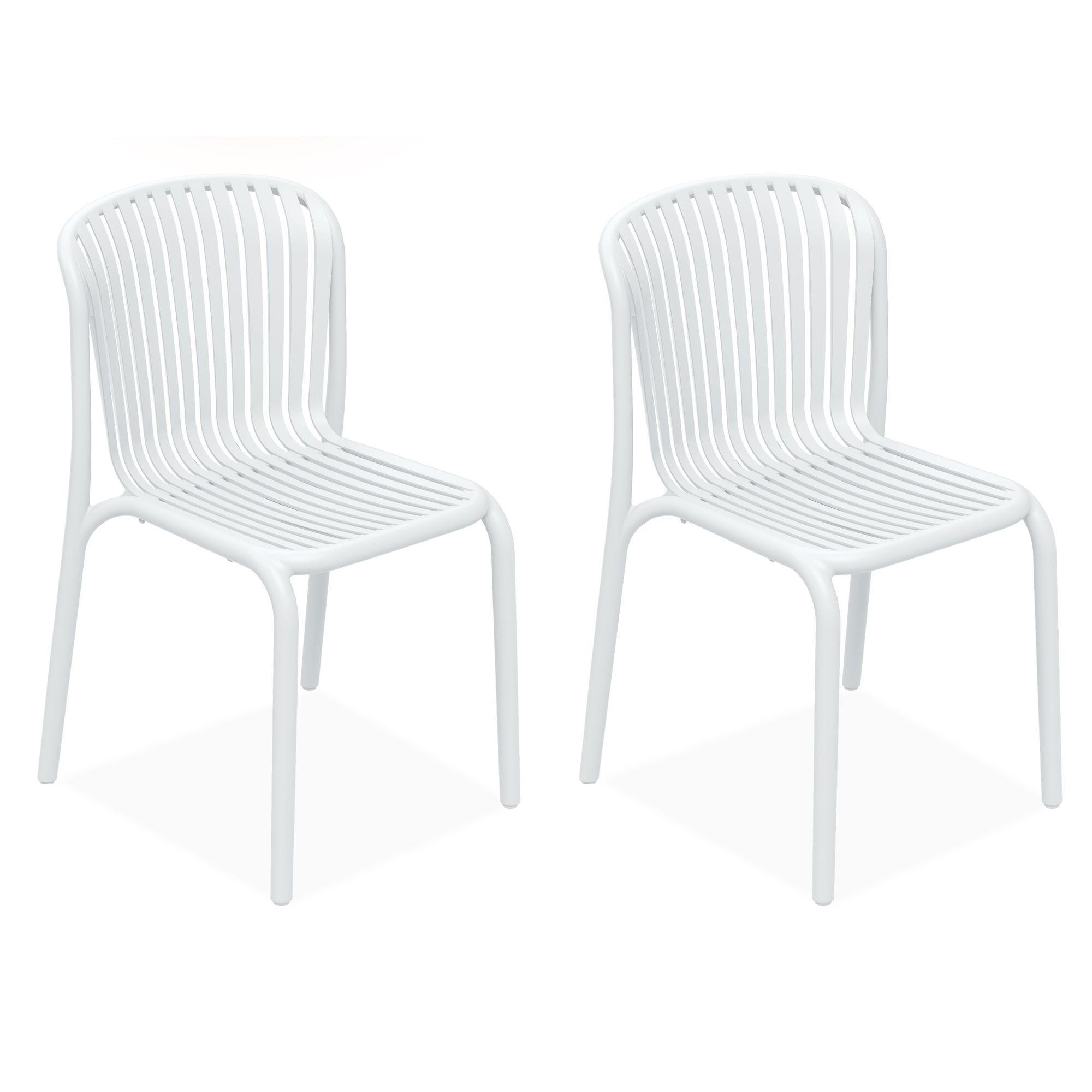 GARTENSTUHL FICCARI 2-er Set, Weiß - Weiß, Kunststoff (52/82.5/53cm) - KONSIMO®