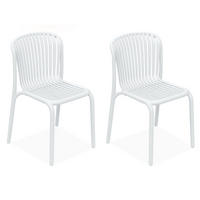 GARTENSTUHL FICCARI 2-er Set, Weiß - Weiß, Kunststoff (52/82.5/53cm) - KONSIMO®