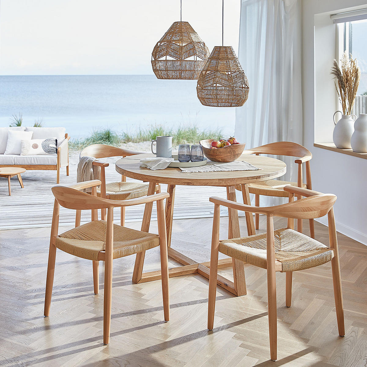 ARMLEHNENSTÜHLE - Buche massiv / Papierschnurgeflecht, Braun, 2er-Set - Braun, Papier (64/78/52cm) - home24