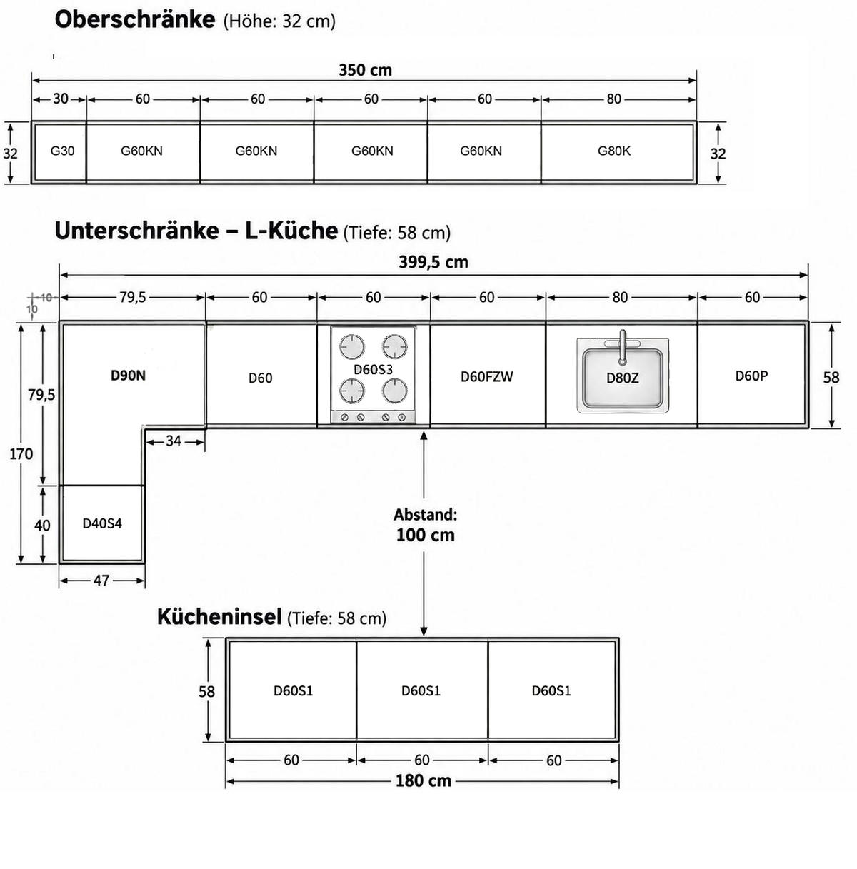 L-KÜCHE mit Insel Velmora Grau Hochglanz – 410 × 130 cm + Insel 180 cm – KÜ-AS-020 – Grau - Grau, Holzwerkstoff (410/212/58cm) - ROYAL24_MARKT