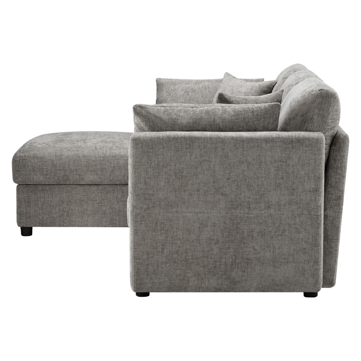 ECKSOFA 218/156.5/86 cm Grau mit Hocker und verstellbaren Armlehnen - Grau, Textil (218/156.5cm) - Oxeza