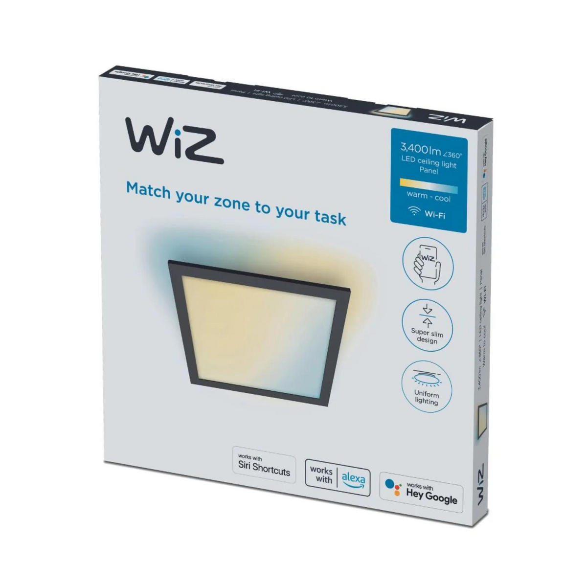 LED PANELE Schwarz - Schwarz, Kunststoff (4.2/60/60cm)
