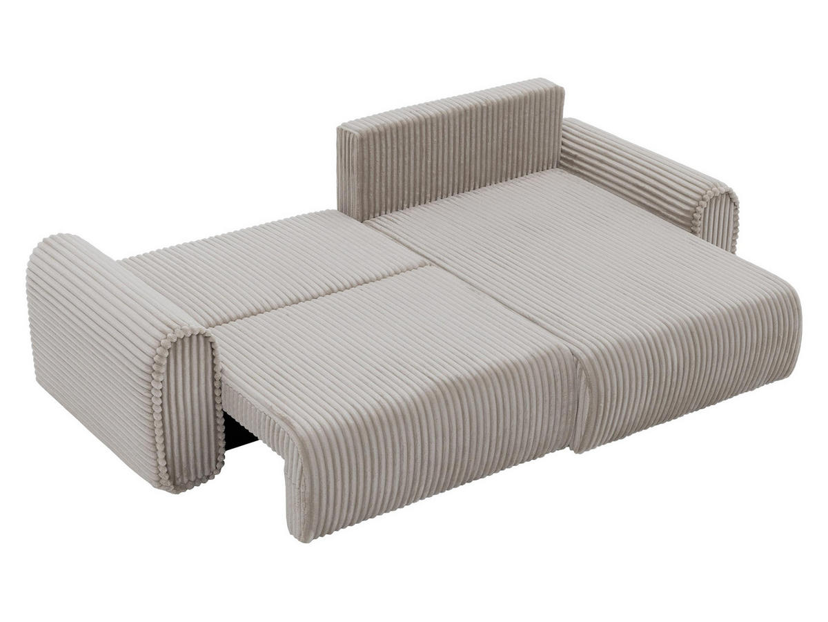 ECKSOFA Surles Cord - Schwarz, Holz/Kunststoff (245/145cm) - MIRJAN24