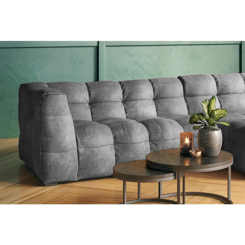 Thumbnail - Kawola Ecksofa, Hellgrau, Textil, Echtholz, 4-Sitzer, Füllung: Schaumstoff, Ottomane rechts, L-Form, 319x170 cm, Wohnzim...