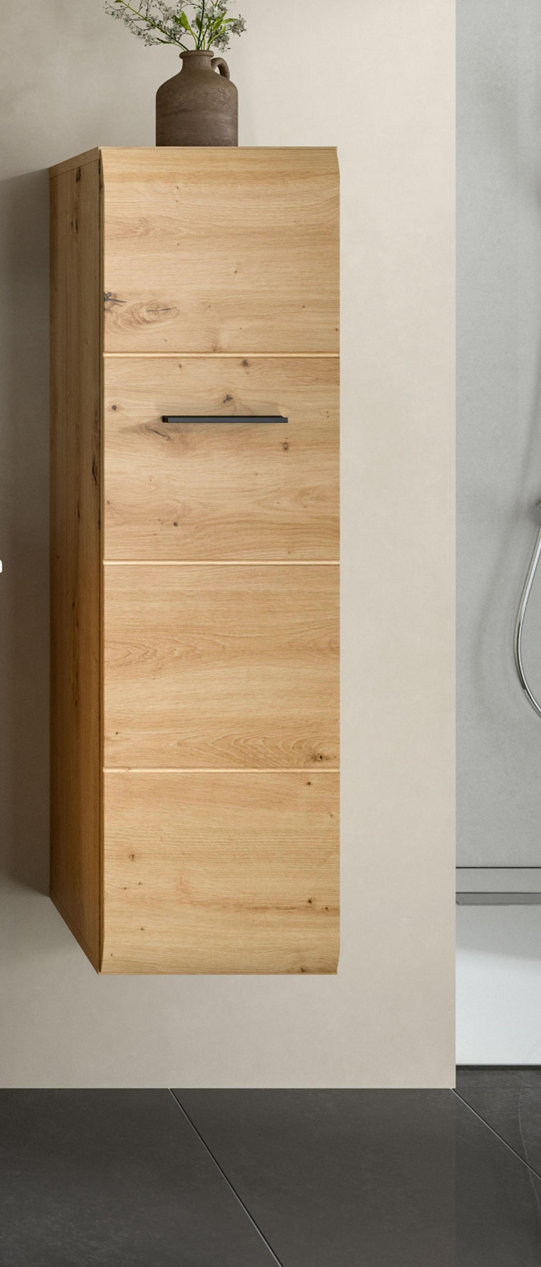 BADKOMMODE Eiche Artisan, Badezimmer Kommode hängend oder stehend 30 x 60 cm, Cover - Schwarz/Eiche Artisan, Holzwerkstoff/Kunststoff (30/106/30cm) - Inn.Furn