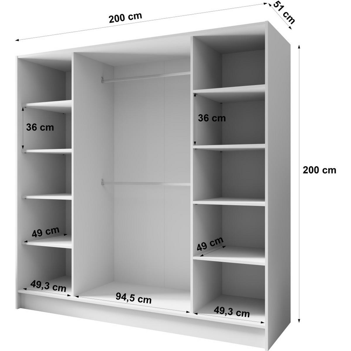 DREHTÜRENSCHRANK Pavia ohne Spiegel, Kaschmir mit goldenen Griffen, 200 cm - Kaschmir/Goldfarben, Holzwerkstoff (200/200/51cm) - Beautysofa