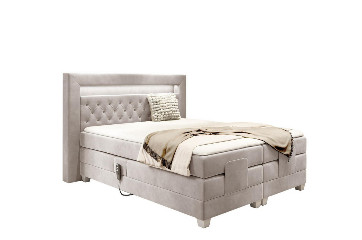 BOXSPRINGBETT SANTORE - Beige, Holzwerkstoff (120/200cm) - Meblini