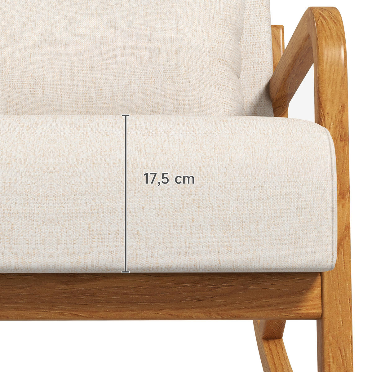 SCHAUKELSESSEL, Schaukelstuhl, Creme - Creme, Metall (92/81.5/64.5cm) - HOMCOM