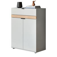 SCHUHSCHRANK grau, Evoke Eiche 75 x 98 cm, Flur Kommode mit Soft-Close - Eichefarben/Schwarz, Holzwerkstoff/Kunststoff (75/98/37cm) - Inn.Furn