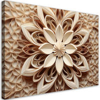 WANDBILD abstraktion blume 3d - Beige, Textil (60/40cm) - Feeby