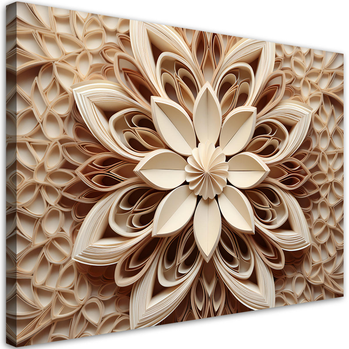 WANDBILD abstraktion blume 3d - Beige, Textil (60/40cm) - Feeby