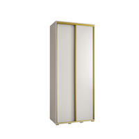 SCHWEBETÜRENSCHRANK 235,2/100/45 2-türig - Goldfarben/Weiß, Holz/Metall (100/235/45cm) - Abiks Möbel