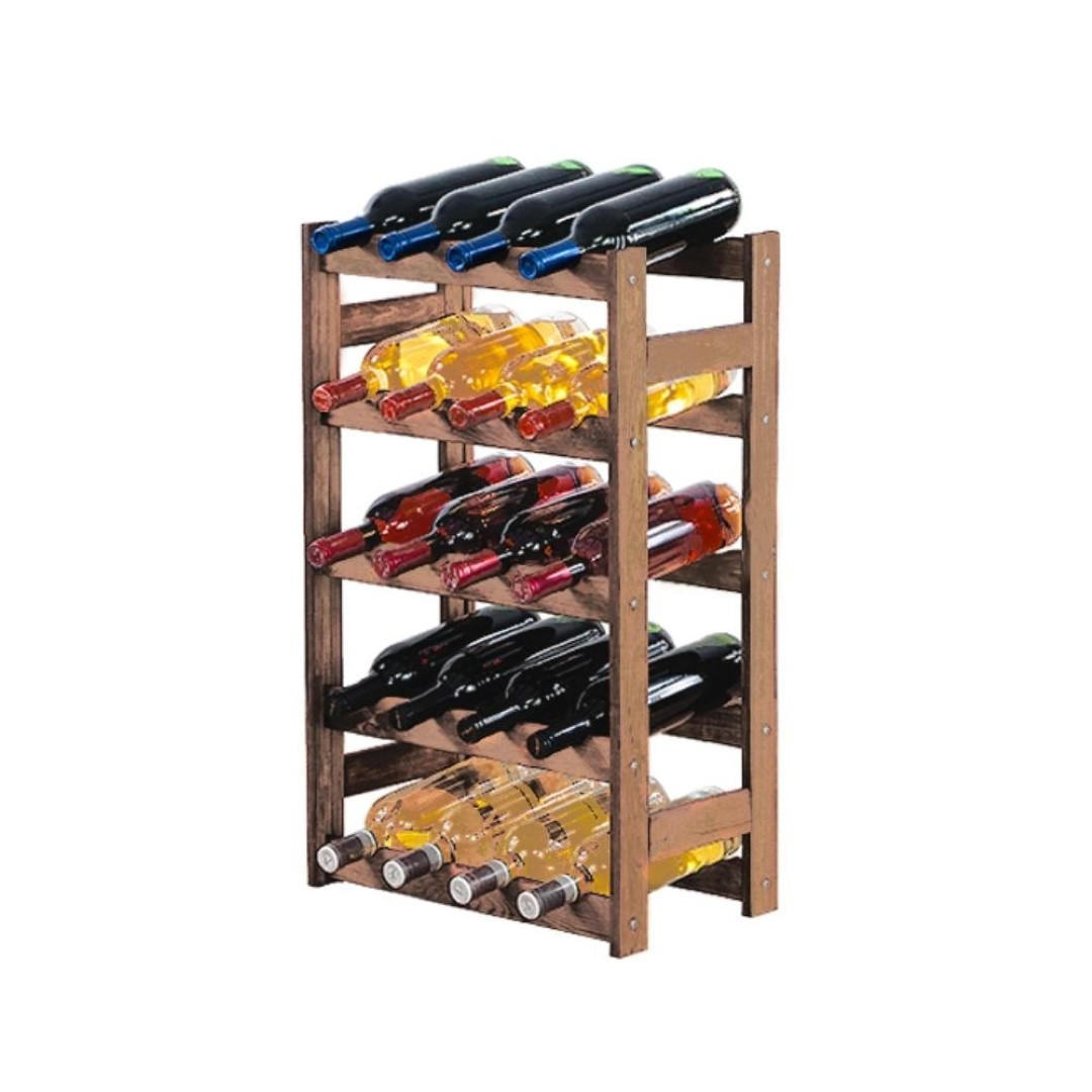 WEINREGAL Pinotwine 70x43x25 cm 20 Flaschen Massives Kiefernholz Braun Geölt - Braun, Holz (43/70/25cm) - PROREGAL