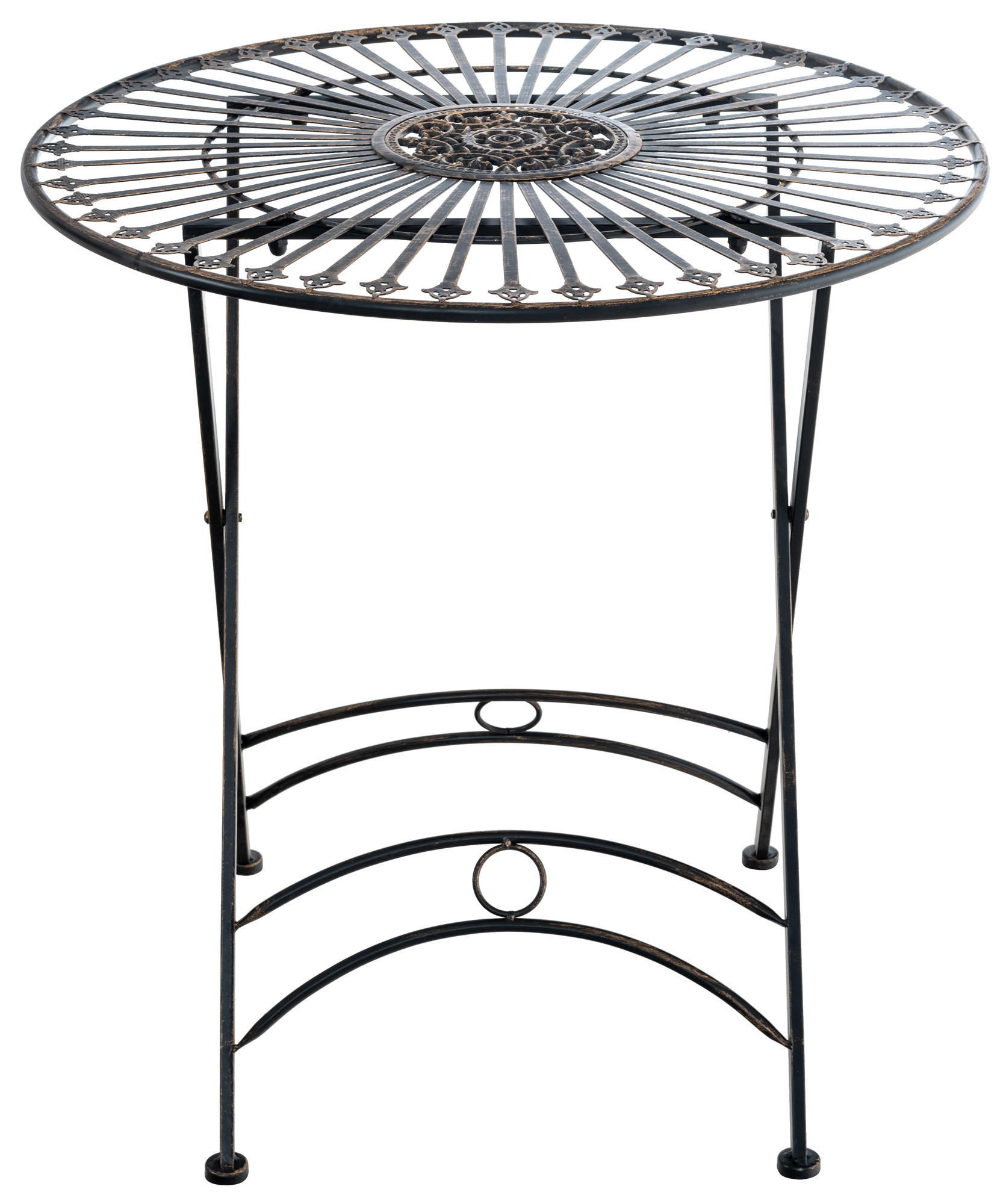 GARTENTISCH rund Metall bronze - Bronzefarben, Metall (71/71/71cm) - CLP