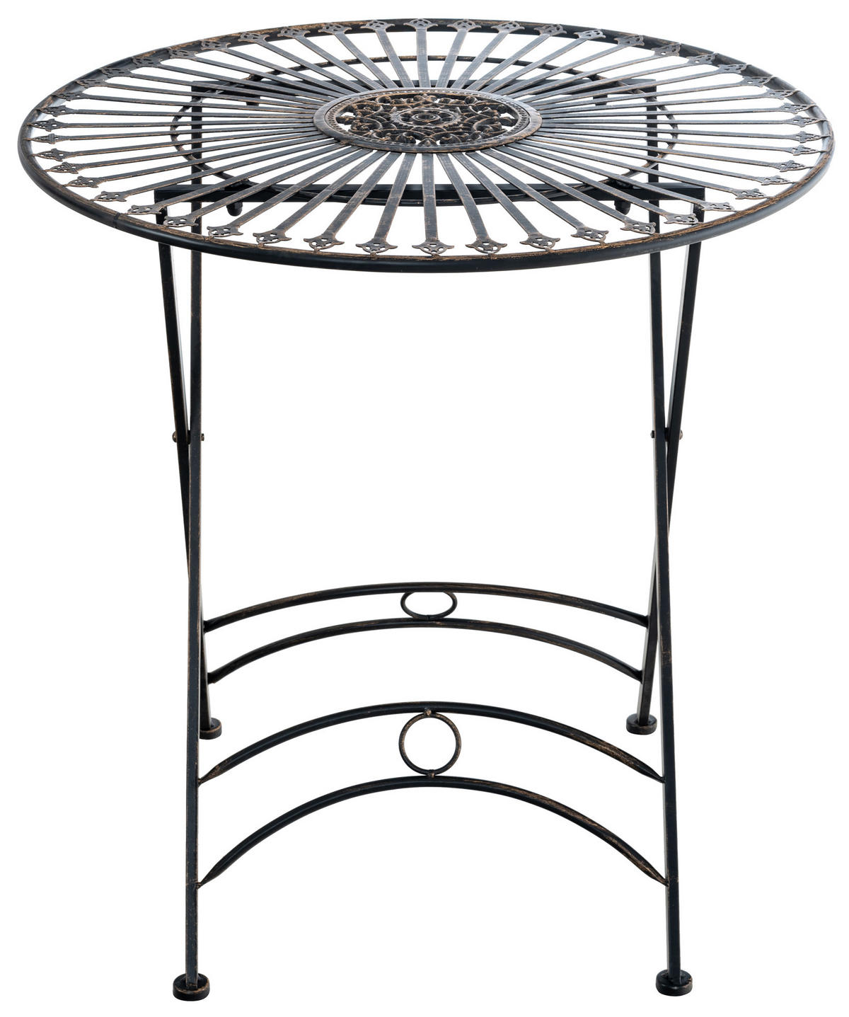 GARTENTISCH rund Metall bronze - Bronzefarben, Metall (71/71/71cm) - CLP
