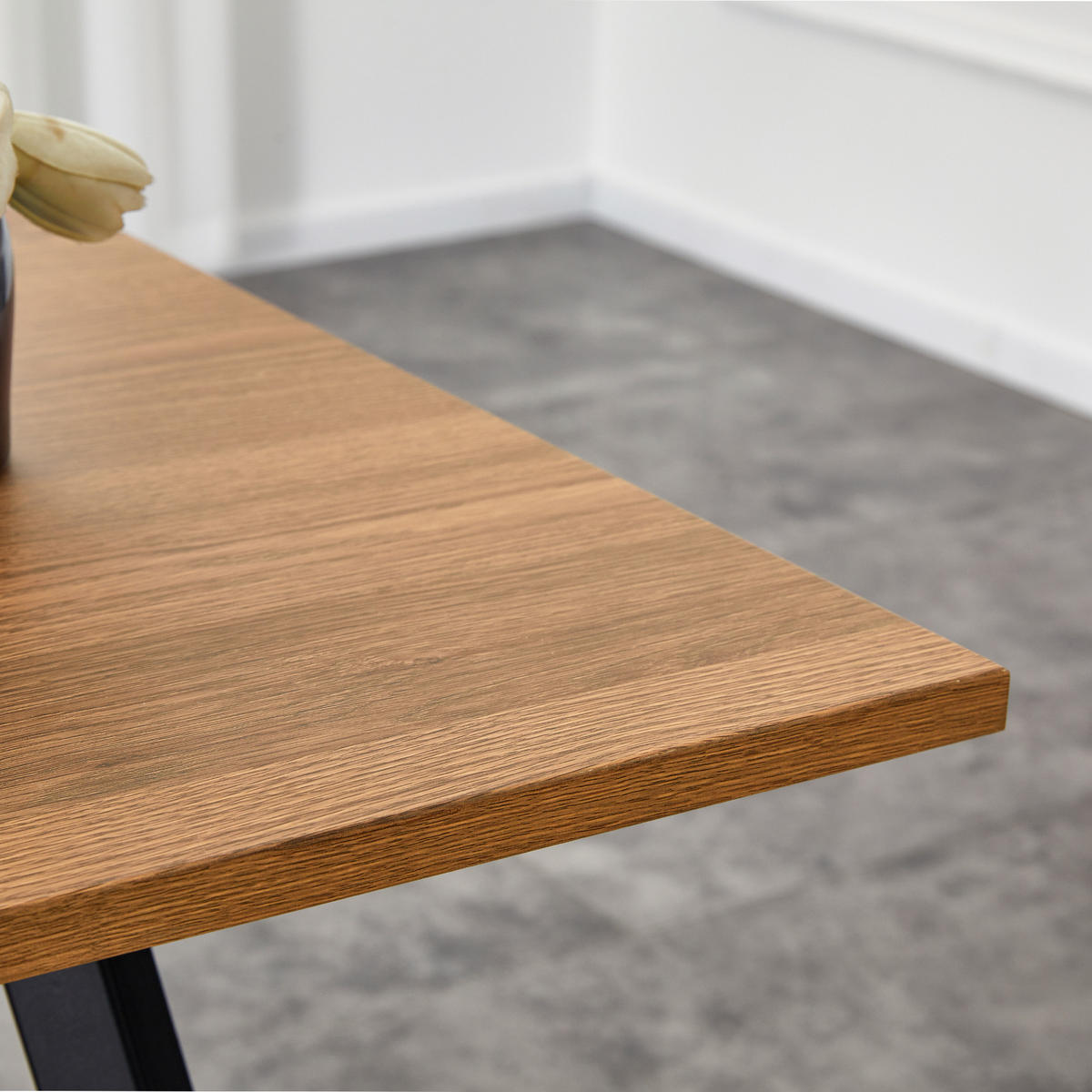 ESSTISCH 80/80/75 cm schwarz braun aus Holz Metall für bis zu 4 Personen - Schwarz, Holzwerkstoff (80/80/75cm) - OKWISH