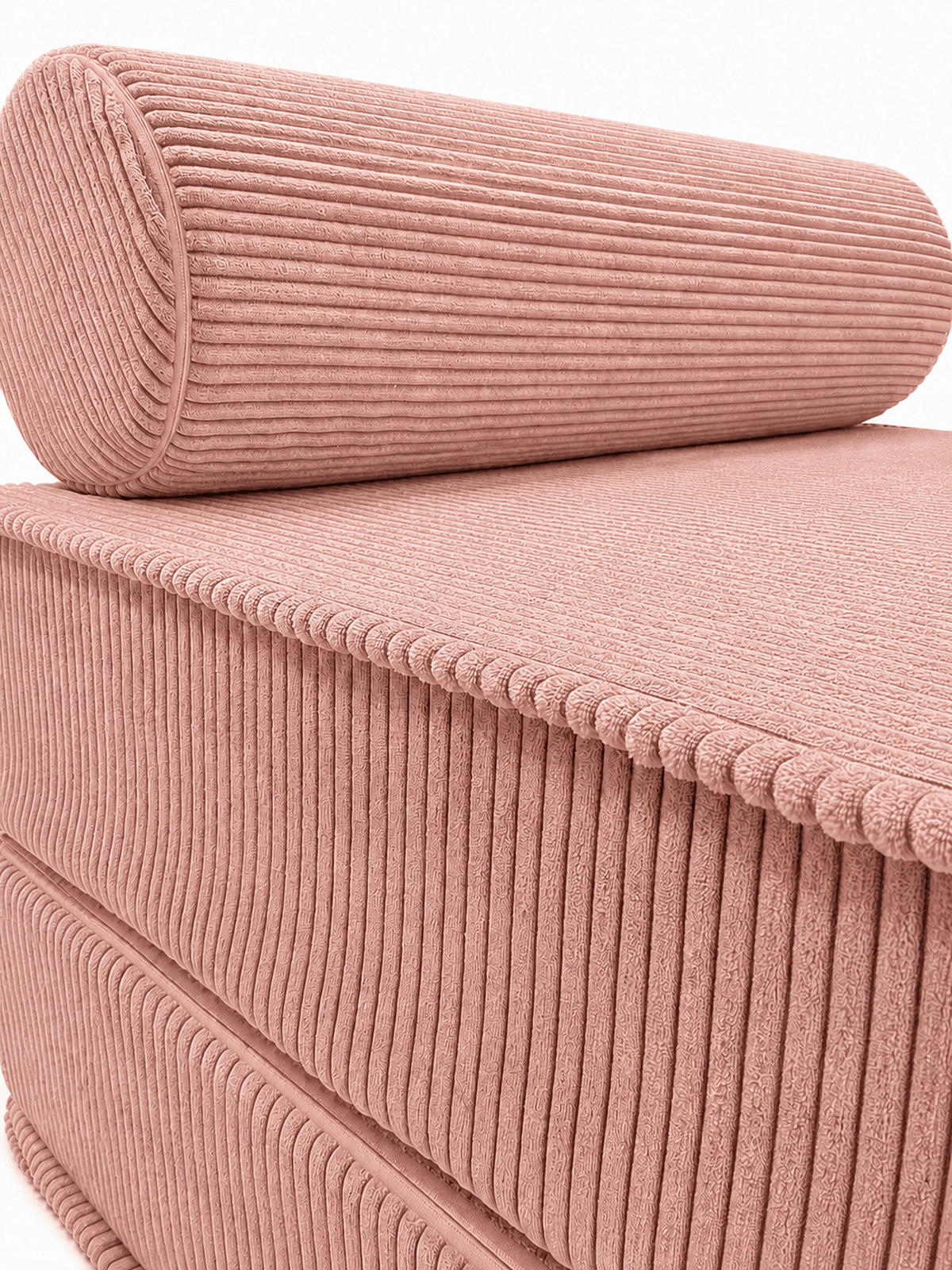 SCHLAFSESSEL ausklappbar, modularer Bodensessel mit Rückenrolle in Rosa - Pink, Textil (80/62/95cm) - SURB