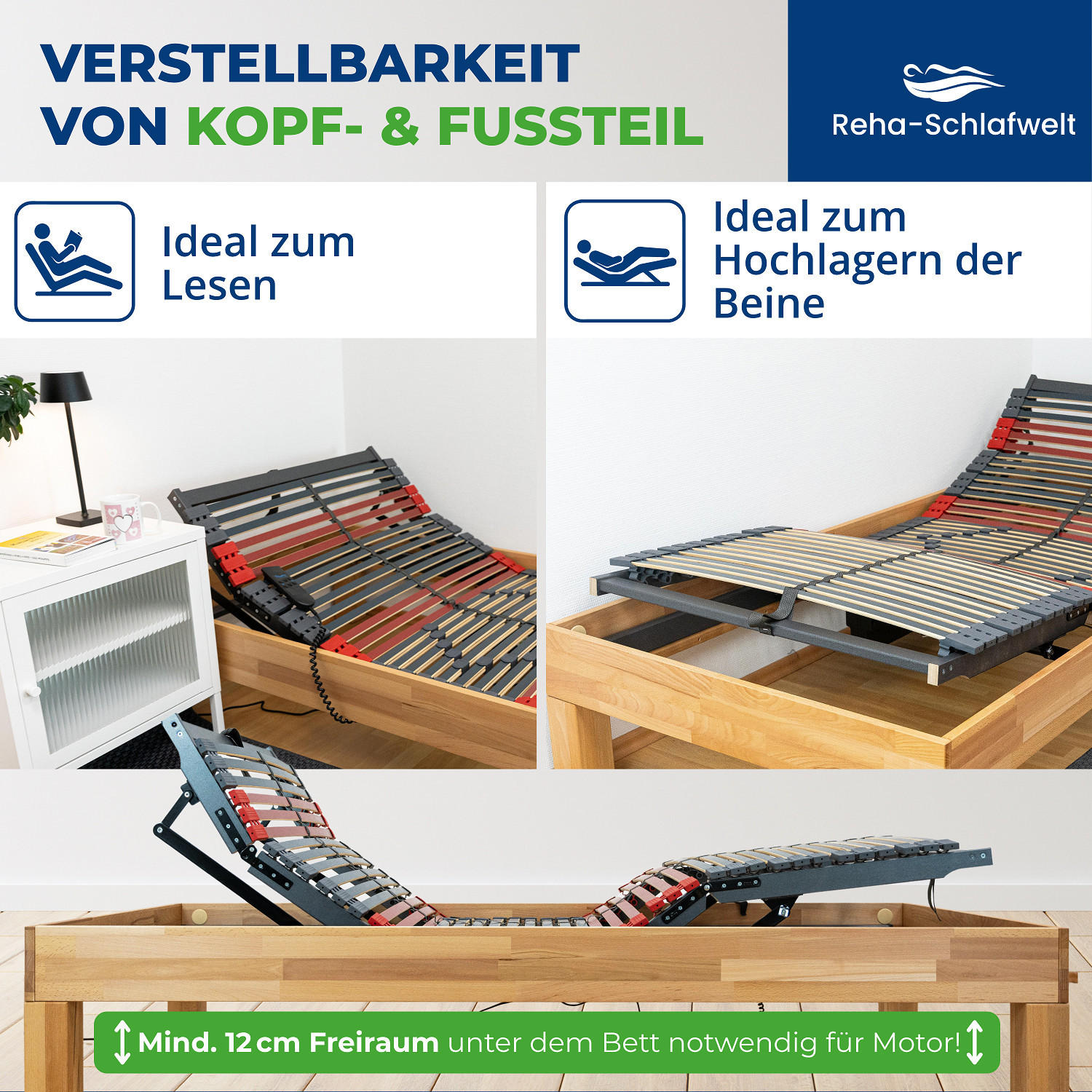 LATTENROST RELAXANA KF mit Motor 80x200 cm - Multicolor, Holz (80/200cm) - Reha-Schlafwelt