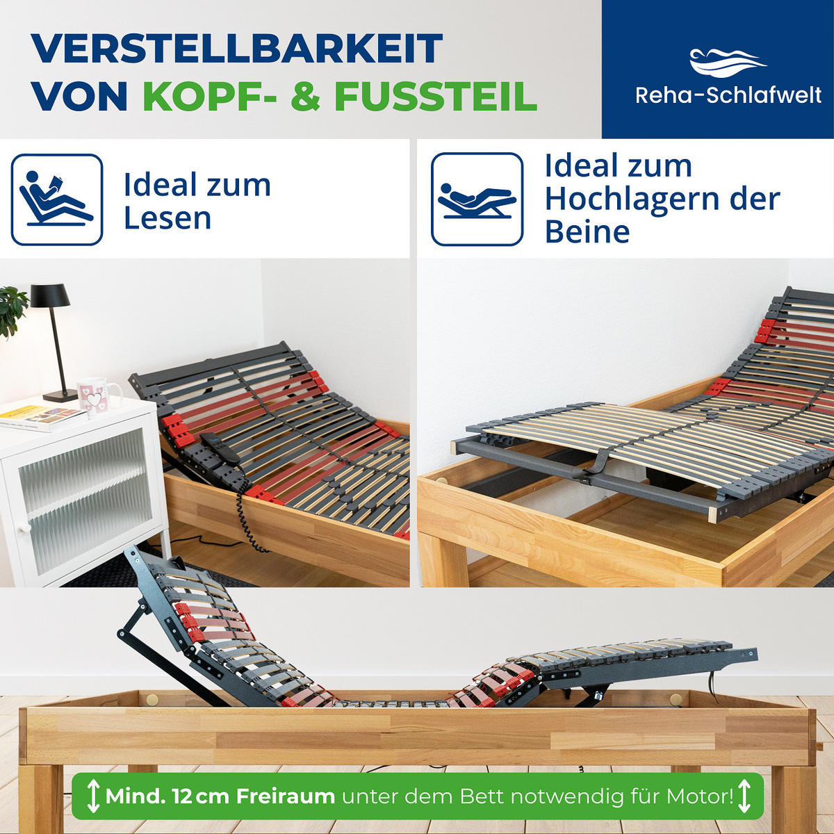 LATTENROST RELAXANA KF mit Motor 100x200 cm - Multicolor, Holz (100/200cm) - Reha-Schlafwelt