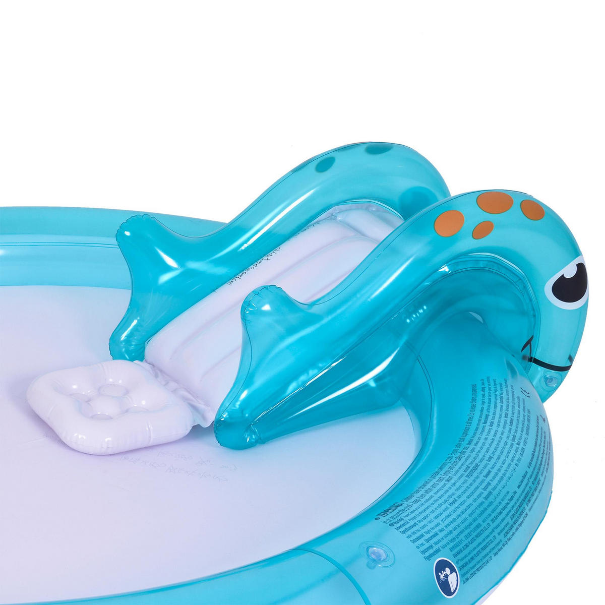 SUNCLUB Planschbecken Erlebnispool "Seepferdchen" 200x152x40 cm, mit Wassersprüher und Rutsche - Blau, Kunststoff (200/152cm) - Avenli