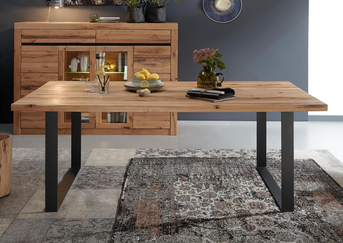 ESSTISCH Wild-/Zerreiche 180x90x76 natur geölt MONTREUX #114 - Naturfarben, Holz (180/90/76cm) - Massivmoebel24