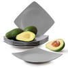 TELLERSET EPIRI Dessertteller 6 Personen 6-tlg - Grau, Keramik (21cm) - KONSIMO®