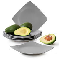 TELLERSET EPIRI Dessertteller 6 Personen 6-tlg - Grau, Keramik (21cm) - KONSIMO®