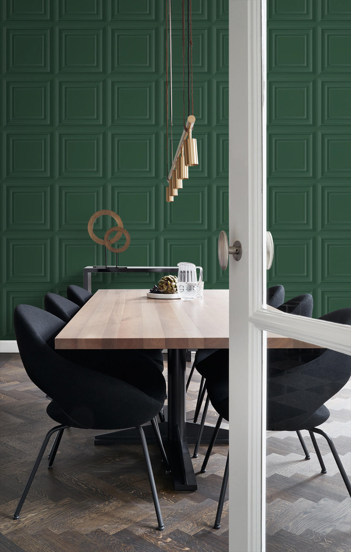 TAPETE Holzwandverkleidung 53 cm x 10.05 m - Grün, Papier (53/1000cm) - Origin Wallcoverings