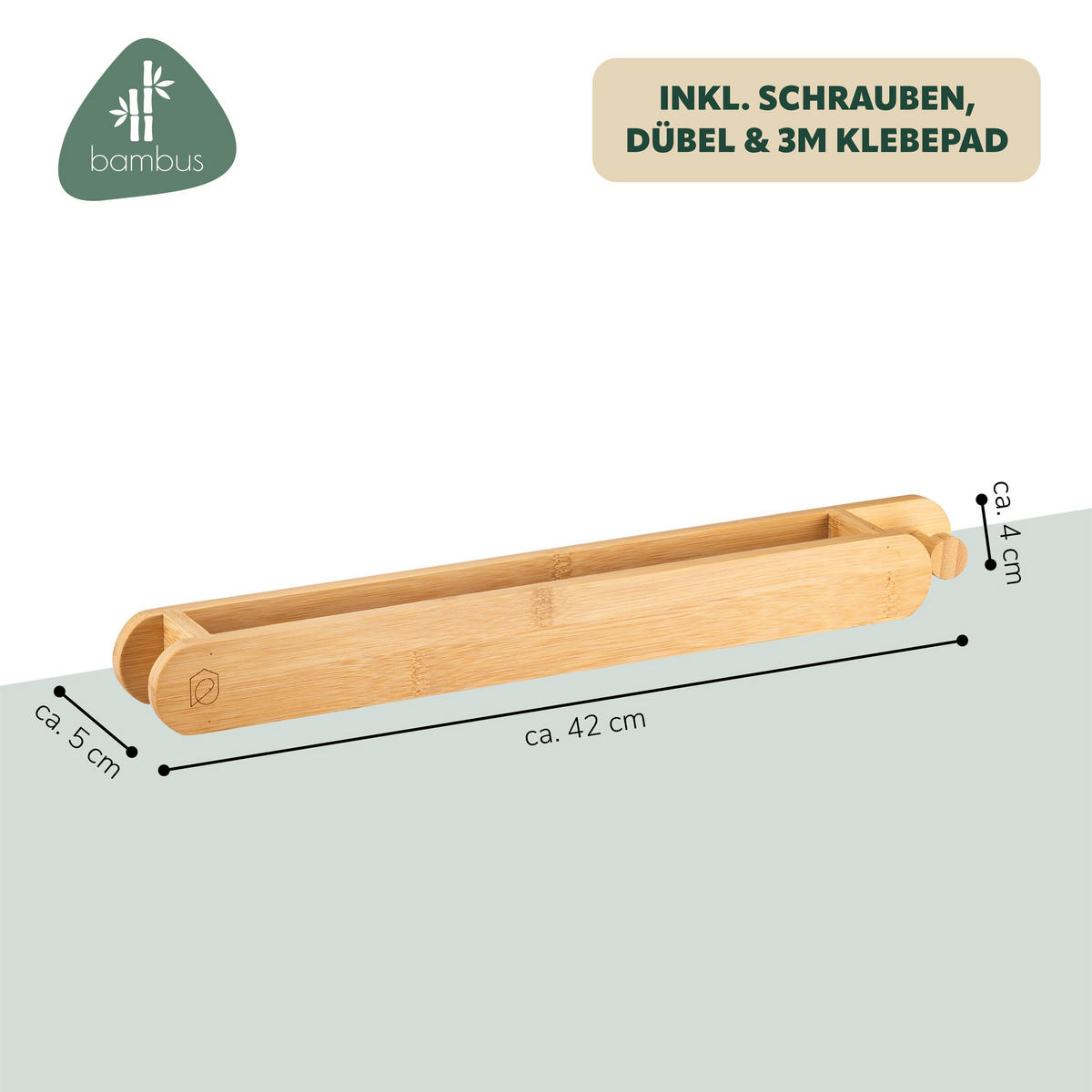 HANDTUCHHALTER, Bambus - Braun, Holz (42/4/5cm) - eluno