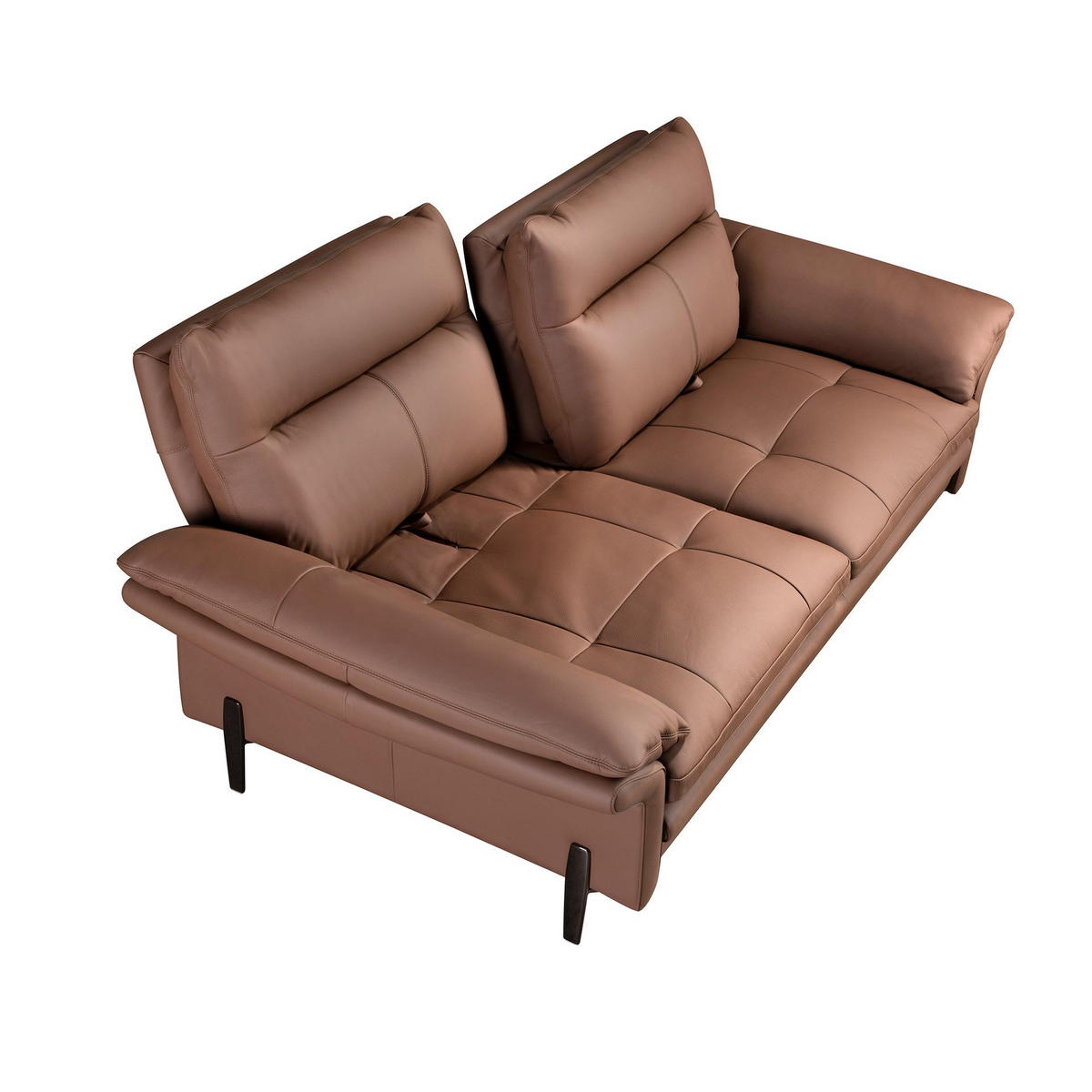 SOFA 2-Sitzer-Sofa aus braunem Leder 195/118/94 cm - Chromfarben/Braun, Leder/Holz (195/94/118cm) - ANGEL CERDA